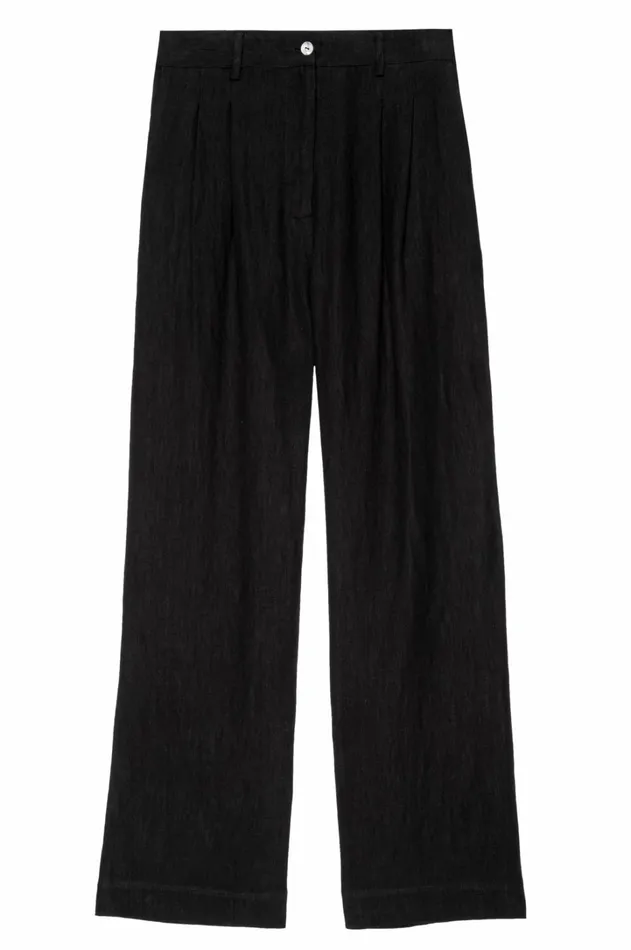 Women DONNI Bottoms The Linen Pleated Trouser