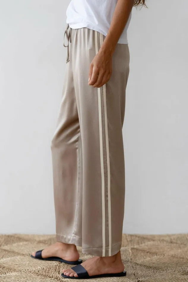 Women DONNI Bottoms The Silk Stripe Crop Pant