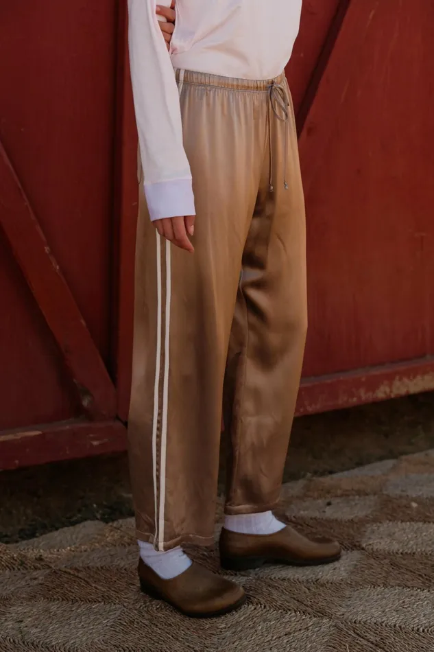 Women DONNI Bottoms The Silk Stripe Crop Pant