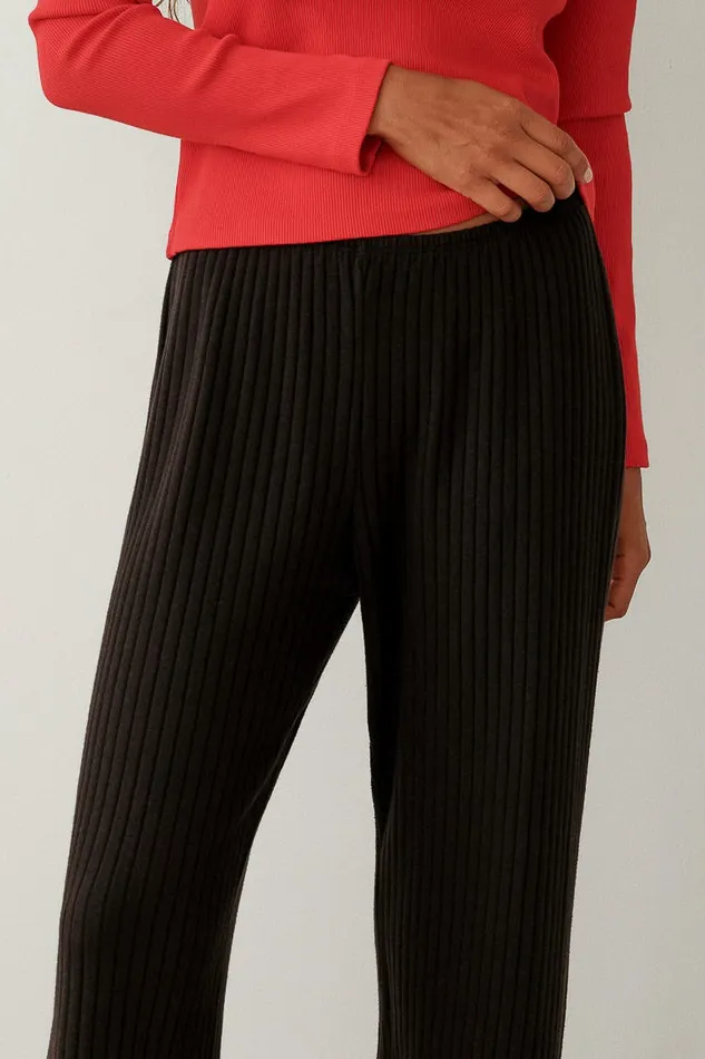 Women DONNI Bottoms The Sweater Rib Simple Pant