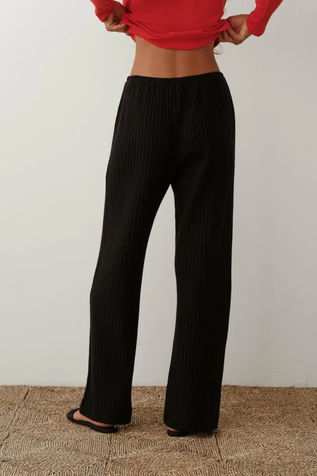Women DONNI Bottoms The Sweater Rib Simple Pant