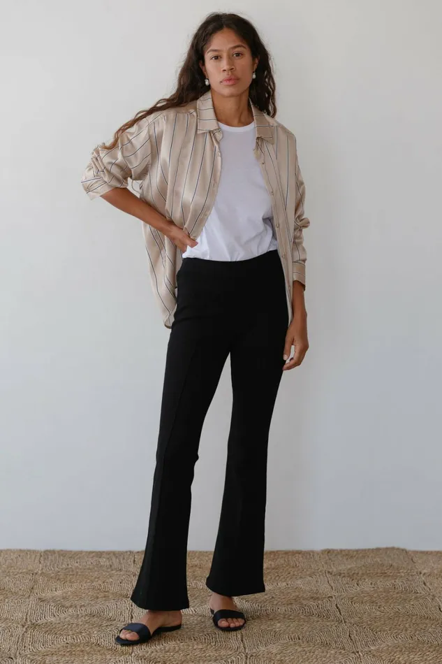 Women DONNI Bottoms The Tall Rib Kick Flare