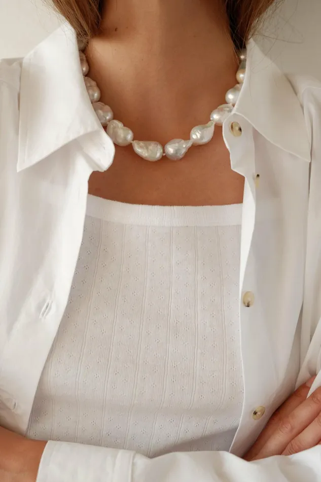 Women DONNI Jewelry The June White Pearl Choker