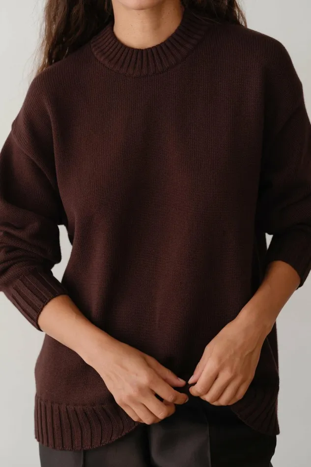 Women DONNI Sweaters The Cotton Cashmere Crewneck Sweater