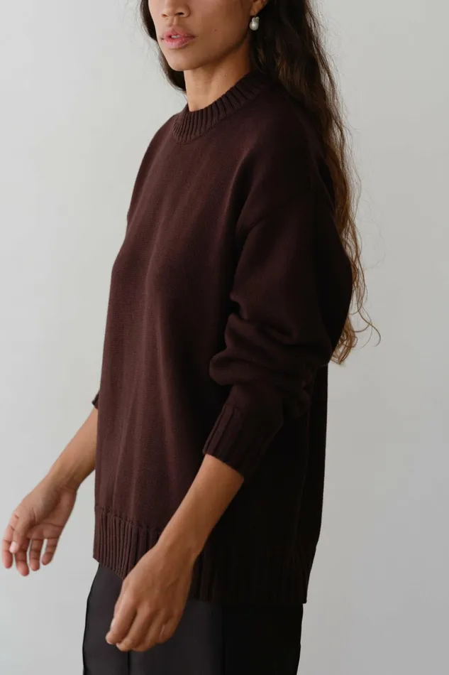 Women DONNI Sweaters The Cotton Cashmere Crewneck Sweater