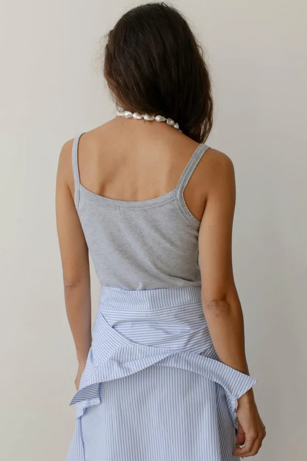 Women DONNI Tops The Baby Rib Scallop Tank
