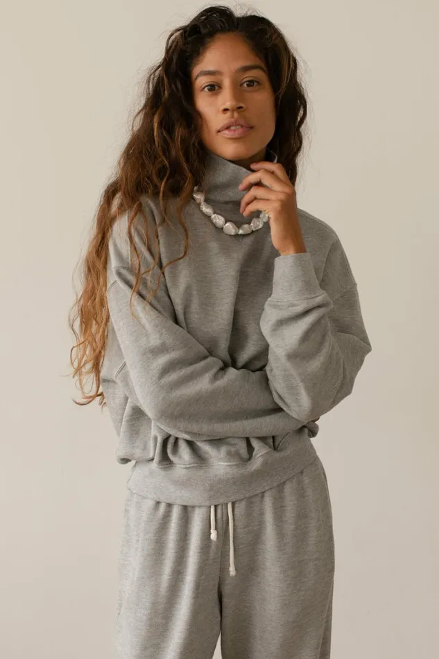 Women DONNI Tops The EcoTerry Funnel Neck