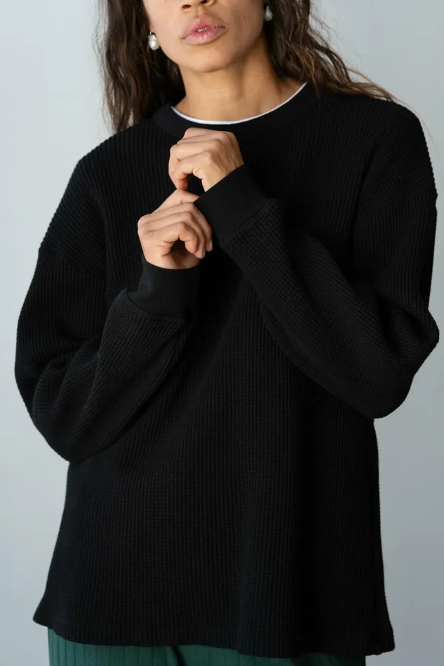 Women DONNI Tops The Thermal Crewneck