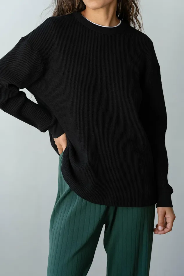 Women DONNI Tops The Thermal Crewneck