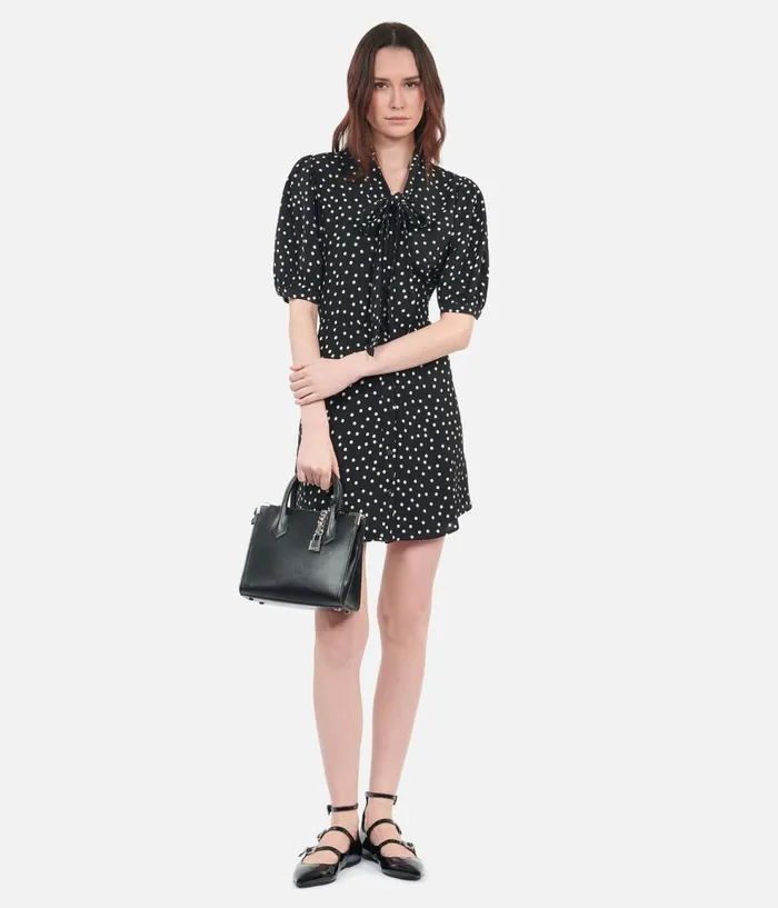 Women Dresses and Jumpsuits THE KOOPLES Short Black Polka Dot Dress