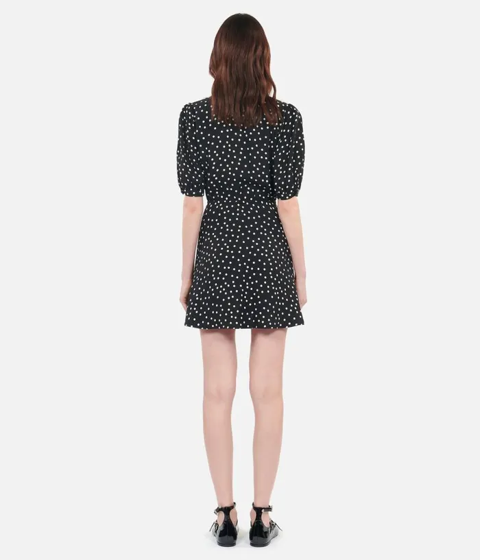 Women Dresses and Jumpsuits THE KOOPLES Short Black Polka Dot Dress