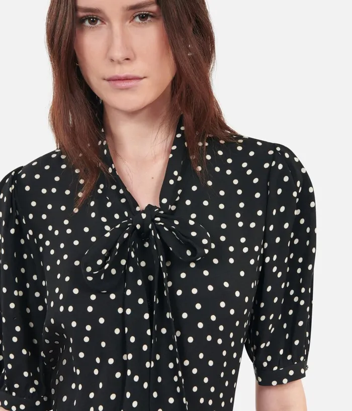 Women Dresses and Jumpsuits THE KOOPLES Short Black Polka Dot Dress