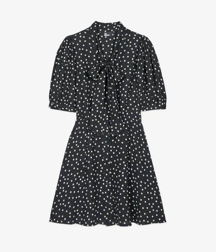 Women Dresses and Jumpsuits THE KOOPLES Short Black Polka Dot Dress