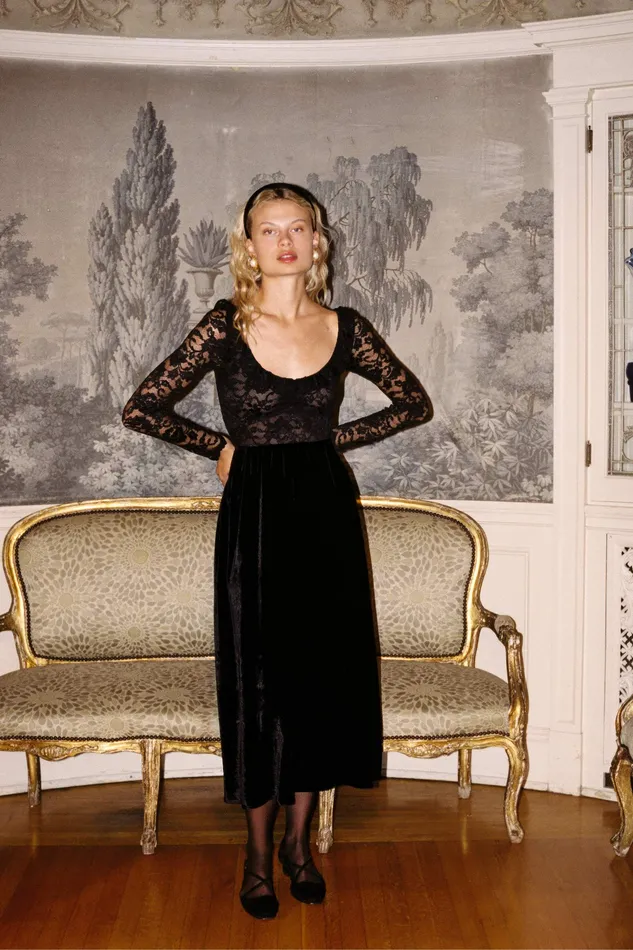 Women Dresses Christy Dawn The Marion Dress Raven Velvet