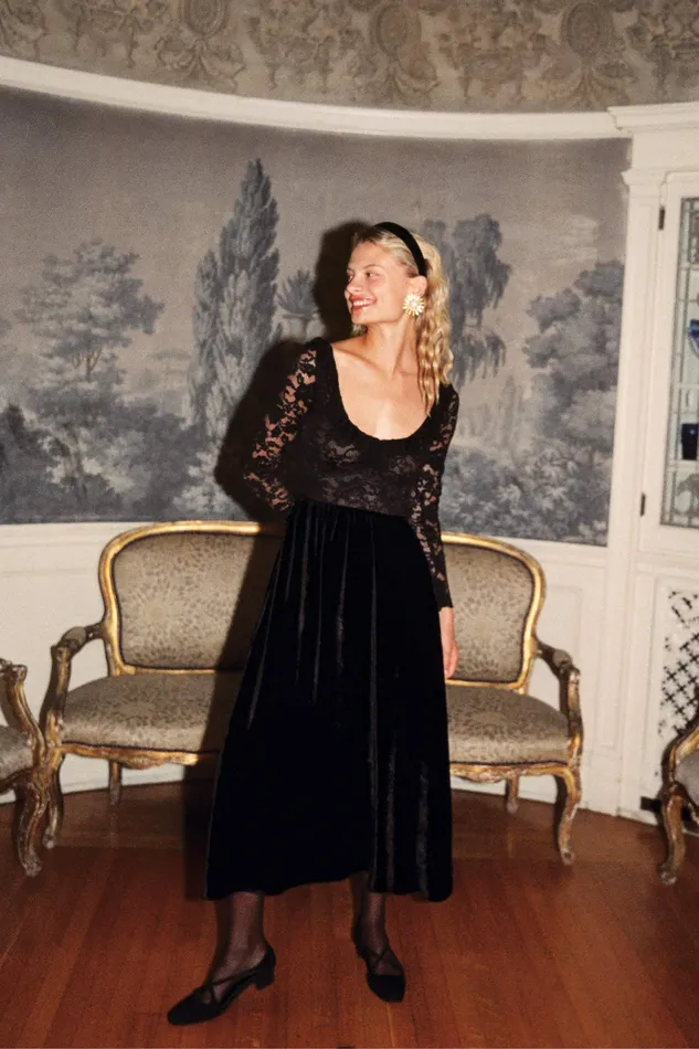 Women Dresses Christy Dawn The Marion Dress Raven Velvet Women Dresses Christy Dawn The Marion Dress Raven Velvet