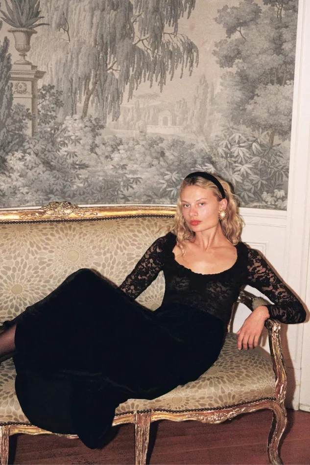Women Dresses Christy Dawn The Marion Dress Raven Velvet Women Dresses Christy Dawn The Marion Dress Raven Velvet