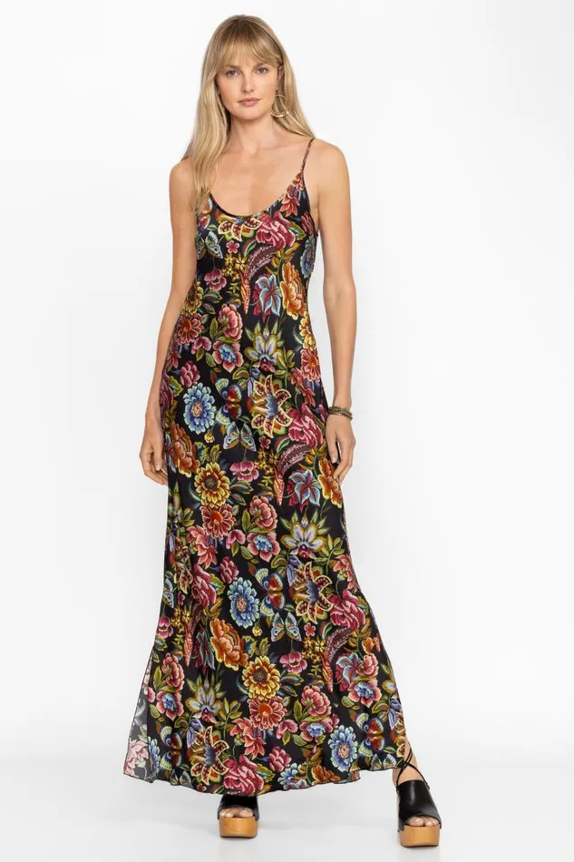 Women Dresses Johnny Was GIGIANNA SLIP DRESS Antiqua Flower Print Women Dresses Johnny Was GIGIANNA SLIP DRESS Antiqua Flower Print