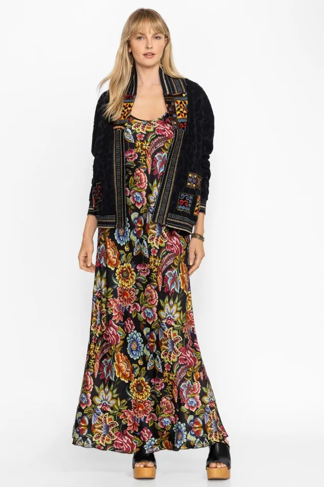 Women Dresses Johnny Was GIGIANNA SLIP DRESS Antiqua Flower Print Women Dresses Johnny Was GIGIANNA SLIP DRESS Antiqua Flower Print