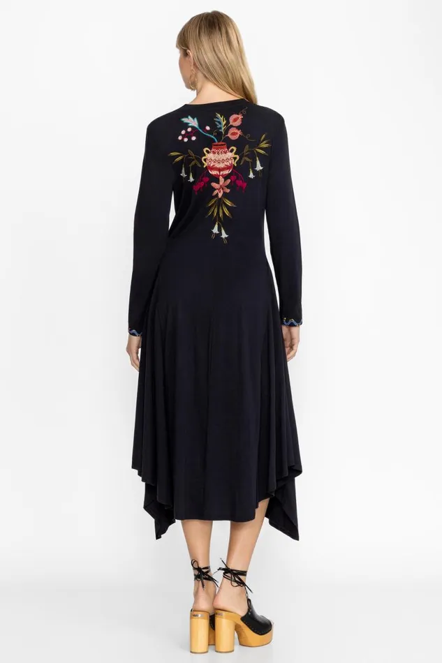 Women Dresses Johnny Was HANDKERCHIEF KNIT DRESS Black