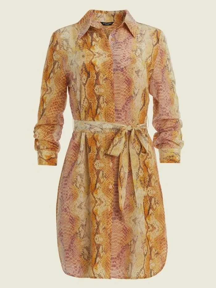 Women Dresses Marciano Next Level Silk Shirt Dress Sonora Skin