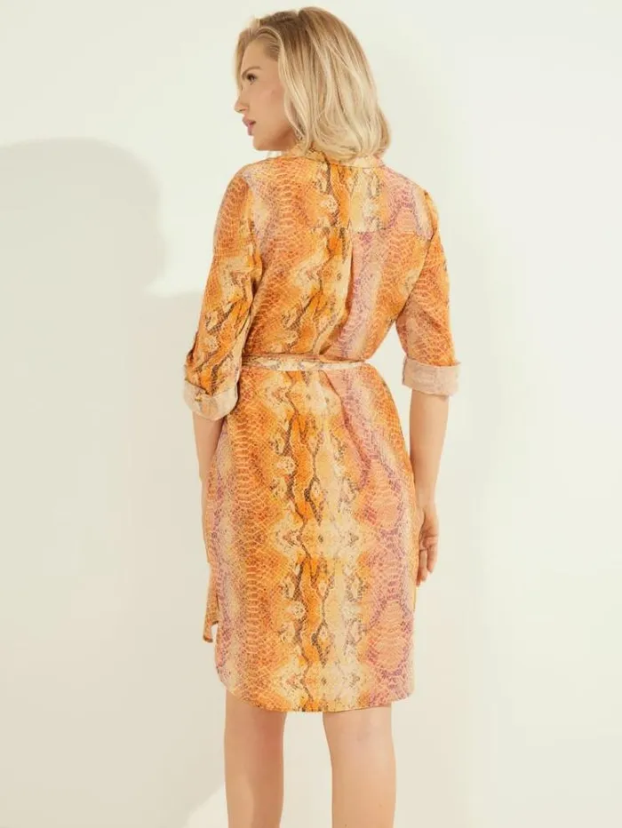 Women Dresses Marciano Next Level Silk Shirt Dress Sonora Skin