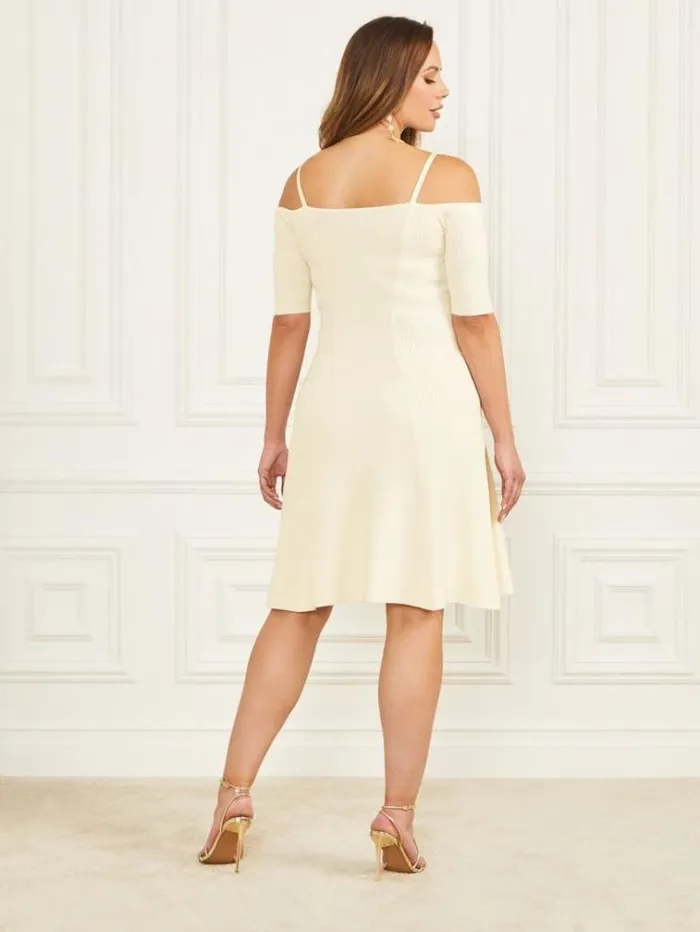 Women Dresses Marciano Tessa ColdShoulder Sweater Dress Sandy Shore