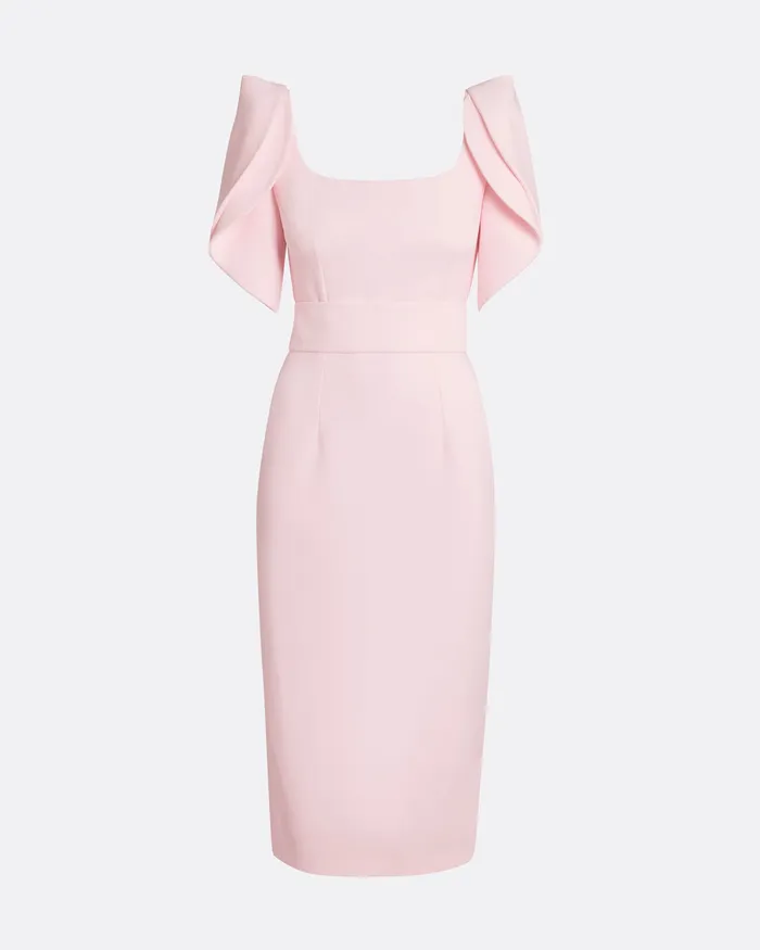 Women Dresses Safiyaa Joan Barely Pink Midi Dress Barely Pink