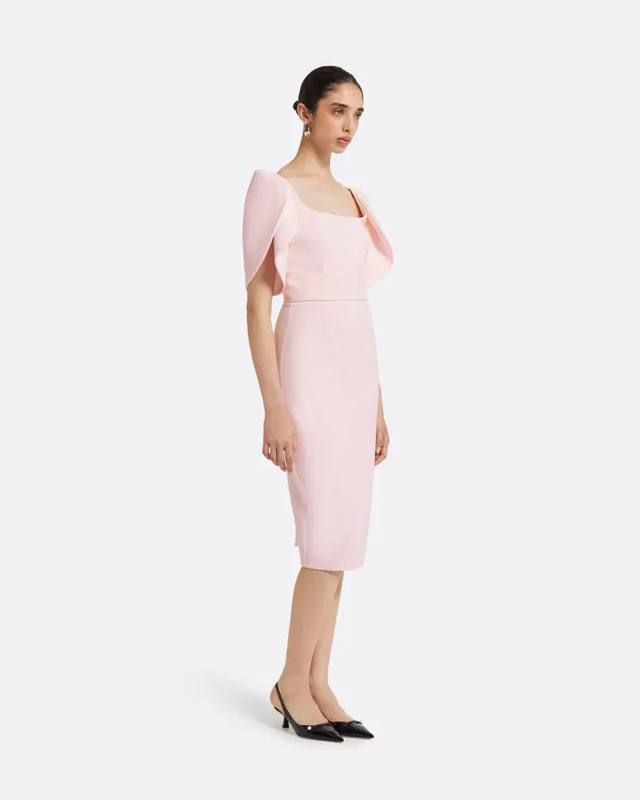 Women Dresses Safiyaa Joan Barely Pink Midi Dress Barely Pink