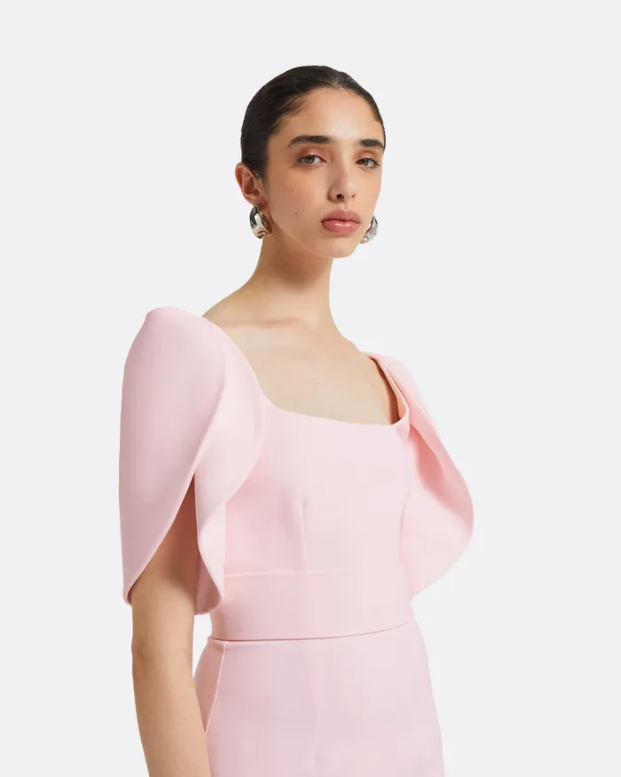Women Dresses Safiyaa Joan Barely Pink Midi Dress Barely Pink