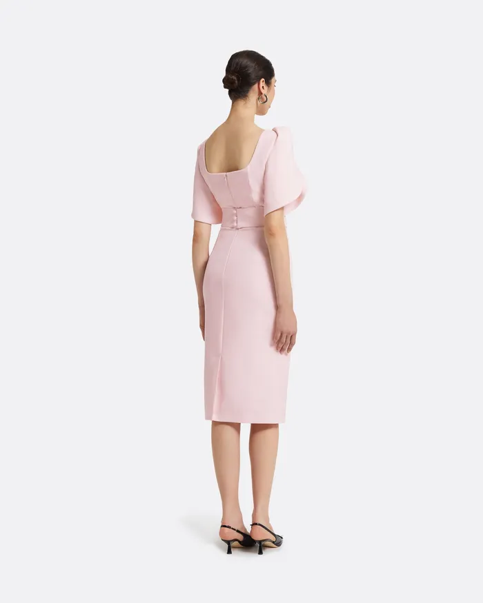 Women Dresses Safiyaa Joan Barely Pink Midi Dress Barely Pink