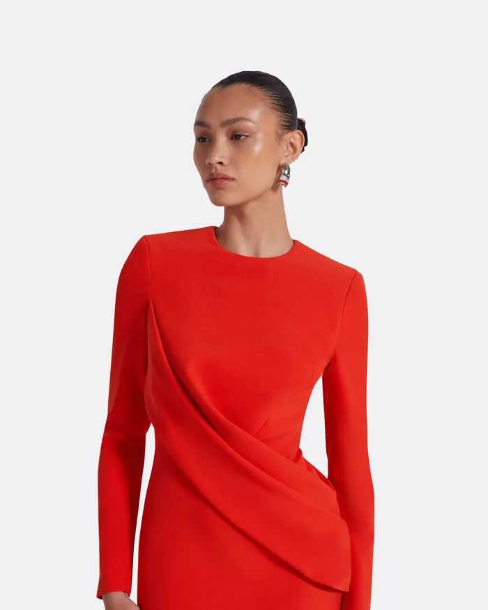 Women Dresses Safiyaa Louna Scarlet Red Long Dress Scarlet Red