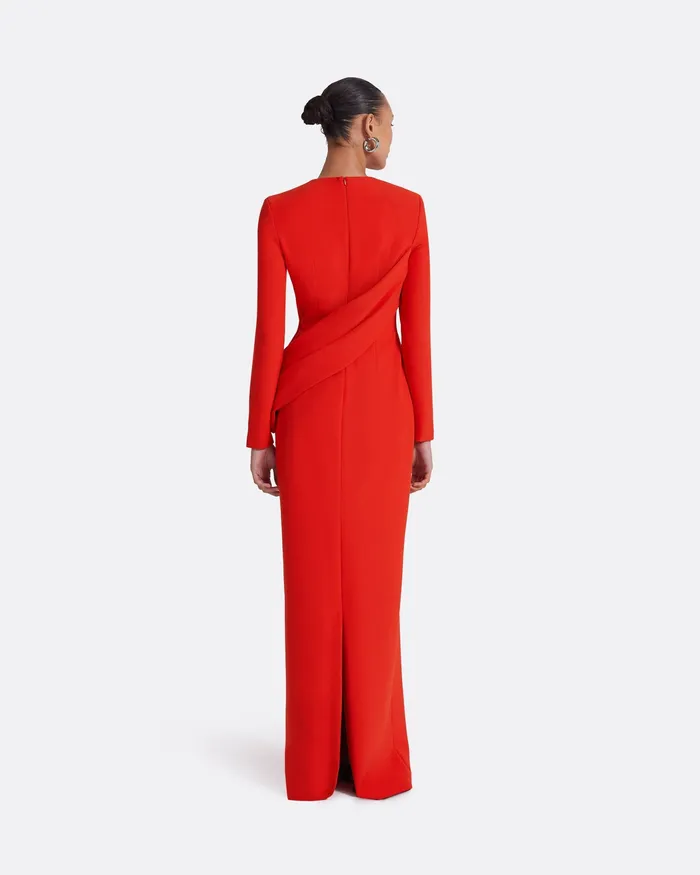 Women Dresses Safiyaa Louna Scarlet Red Long Dress Scarlet Red
