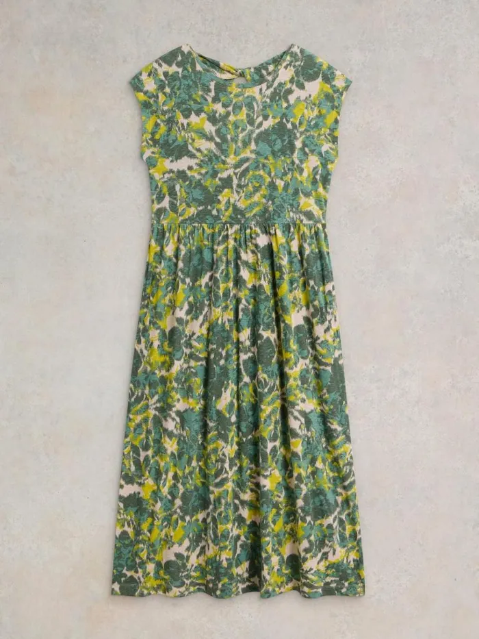 Women DRESSES White Stuff Addison Cotton Jersey Dress Teal Print