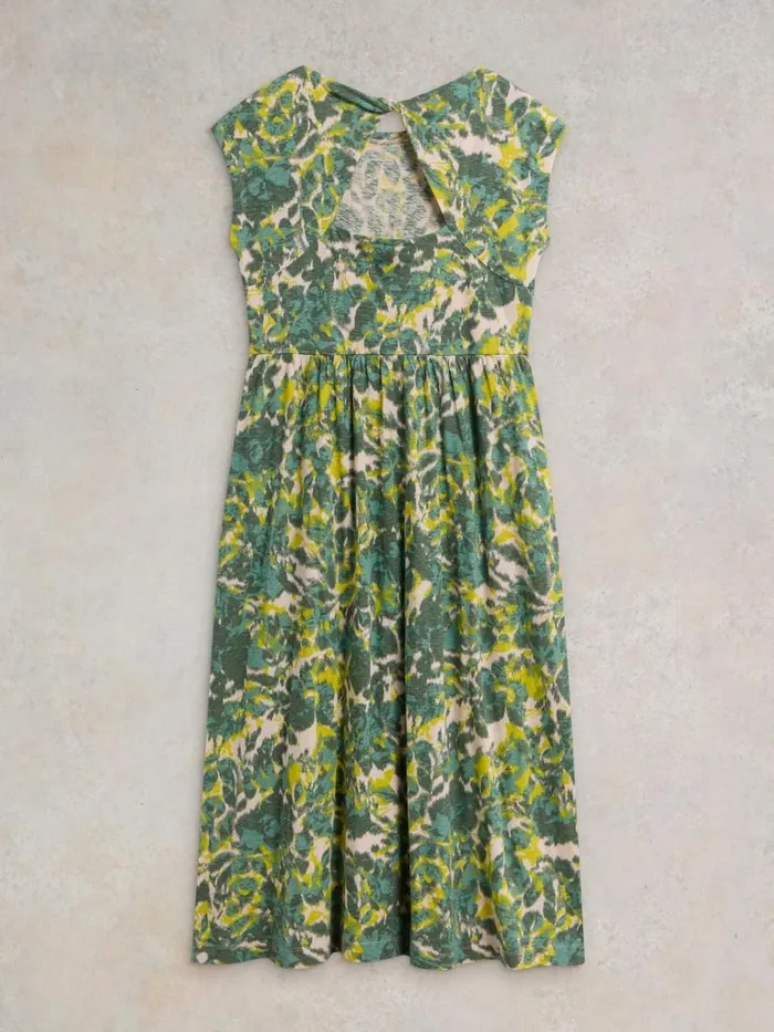 Women DRESSES White Stuff Addison Cotton Jersey Dress Teal Print