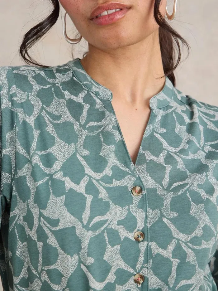 Women DRESSES White Stuff Naya Jersey Midi Dress Green Print