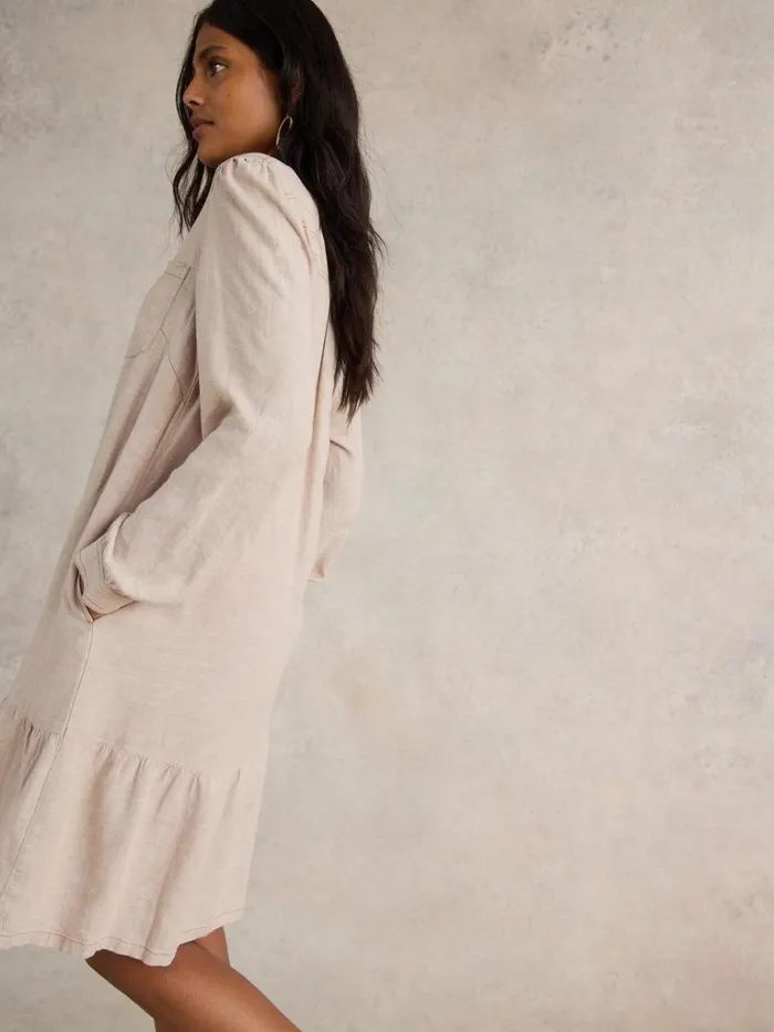 Women DRESSES White Stuff Norma Linen Blend Dress Light Natural Women DRESSES White Stuff Norma Linen Blend Dress Light Natural