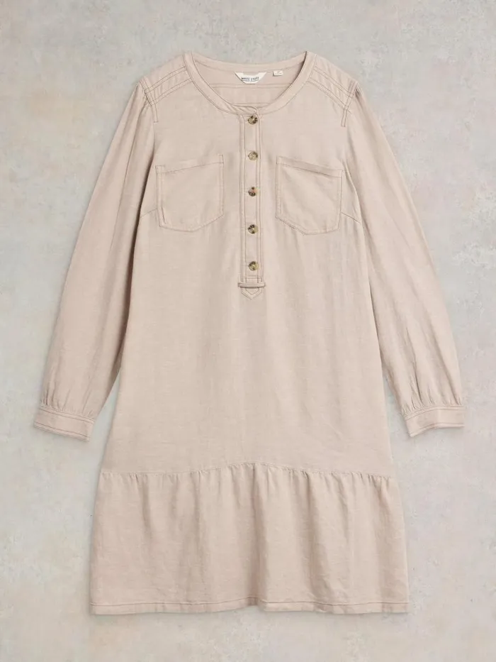 Women DRESSES White Stuff Norma Linen Blend Dress Light Natural Women DRESSES White Stuff Norma Linen Blend Dress Light Natural