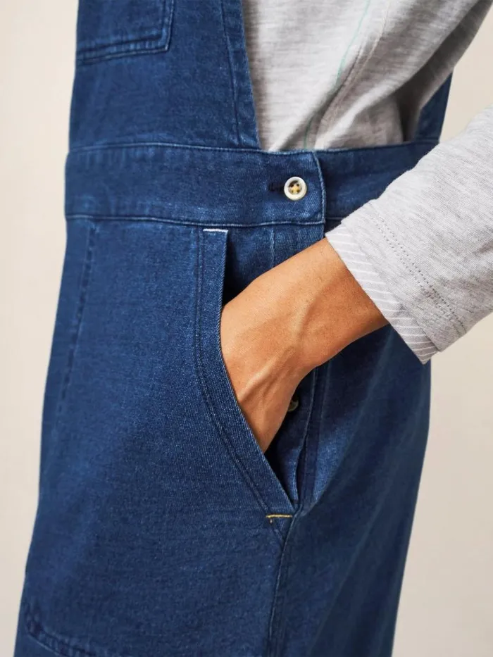 Women DUNGAREES and JUMPSUITS White Stuff Debbie Jersey Dungaree Mid Denim