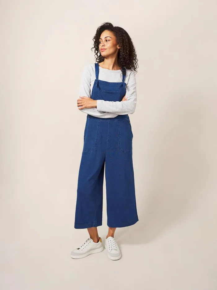 Women DUNGAREES and JUMPSUITS White Stuff Debbie Jersey Dungaree Mid Denim