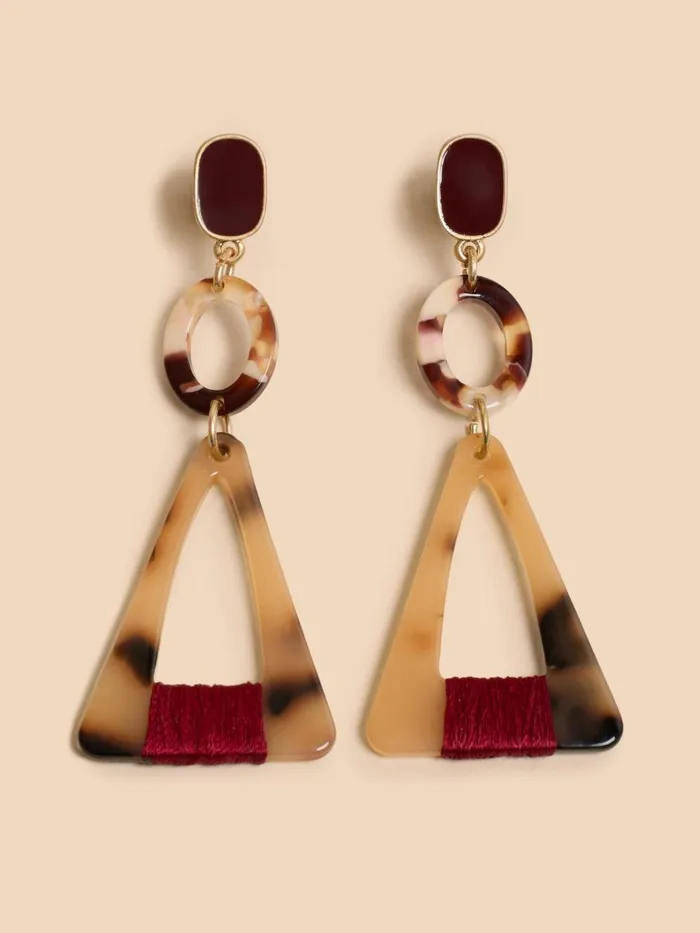 Women EARRINGS White Stuff Blossom Resin Drop Earring Red Multi Women EARRINGS White Stuff Blossom Resin Drop Earring Red Multi