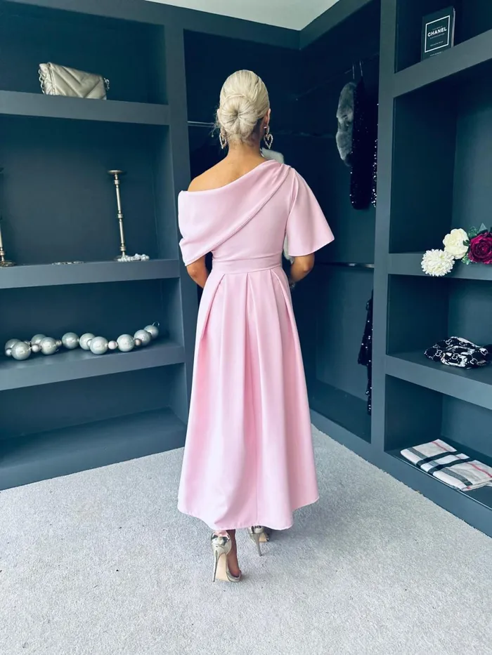 Women Evening Dress Canella Lane Celine Detailed Occasion Dress Pwr Pink