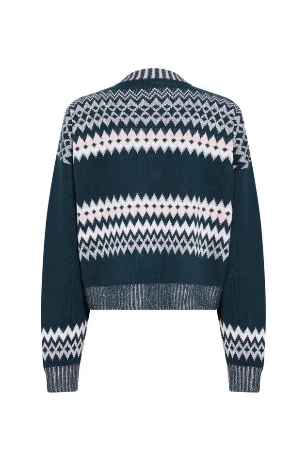 Women Fair Isle Sweater In Wool And Lurex Pink Pink Sonia Rykiel Sweaters