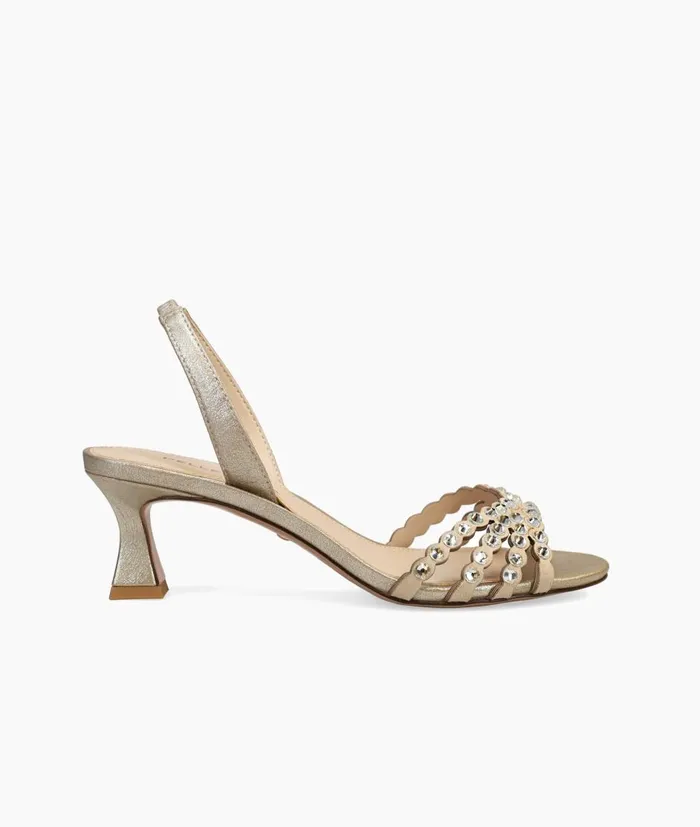Women Felice Low Heel 8211 Platinum Gold Pelle Moda Low Heels
