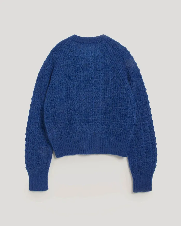 Women Foxtail Cardigan Blue YMC Knitwear