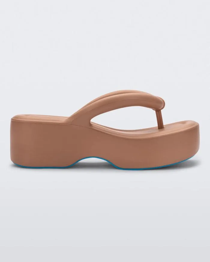 Women Free Platform Brown Melissa Flip Flops