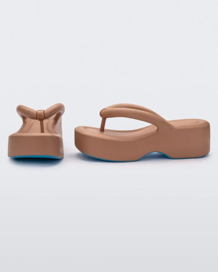 Women Free Platform Brown Melissa Flip Flops