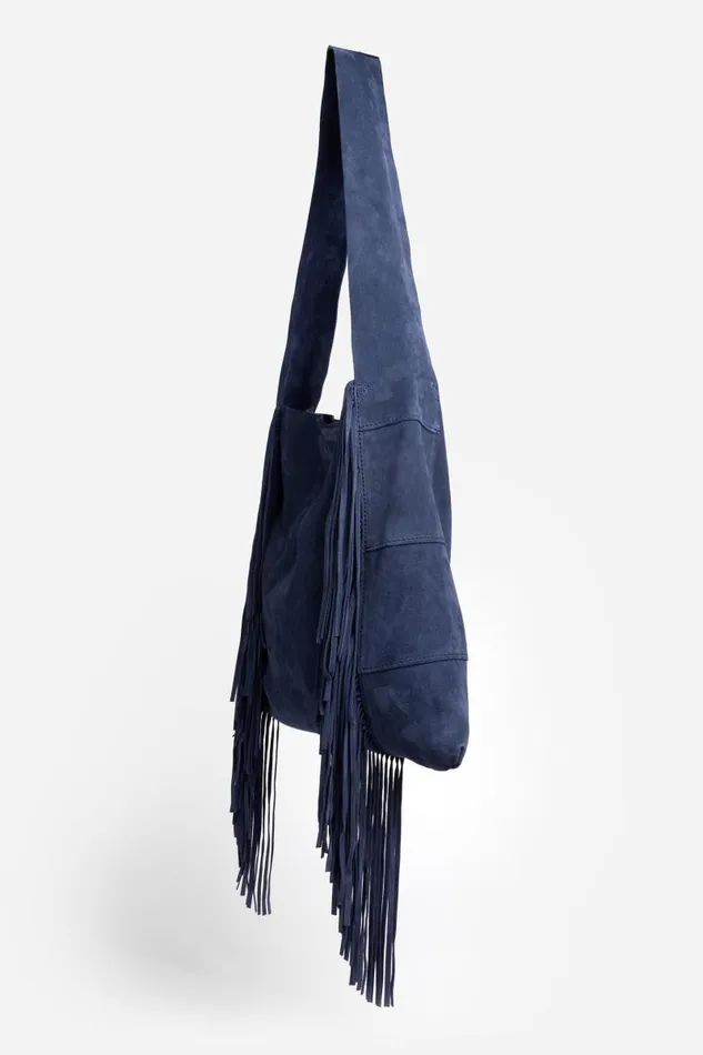 Women Handbags Johnny Was ITALIAN SUEDE FRINGE HOBO Oceano