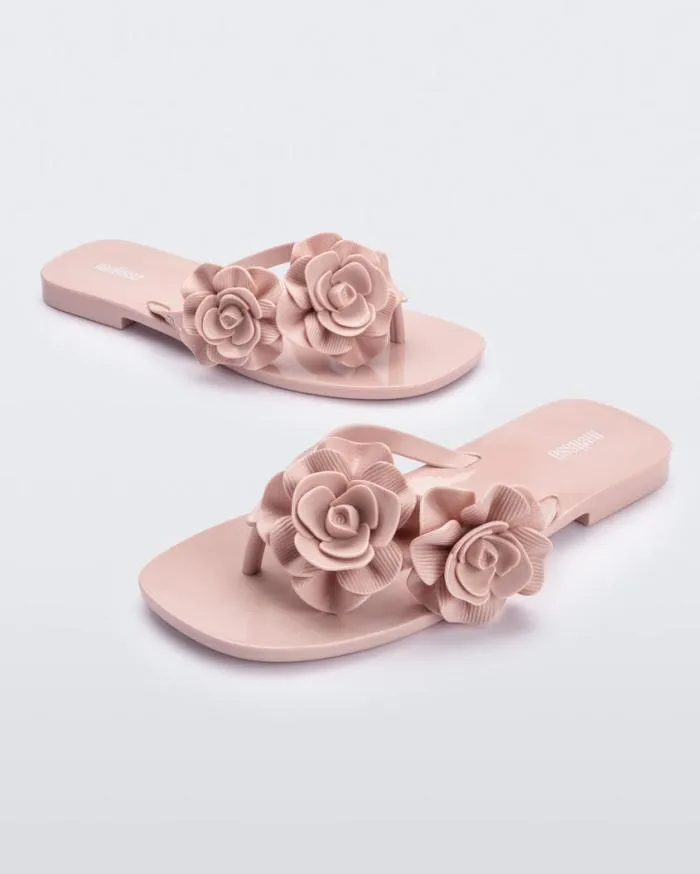 Women Harmomic Squared Garden Light Pink Melissa Flip Flops