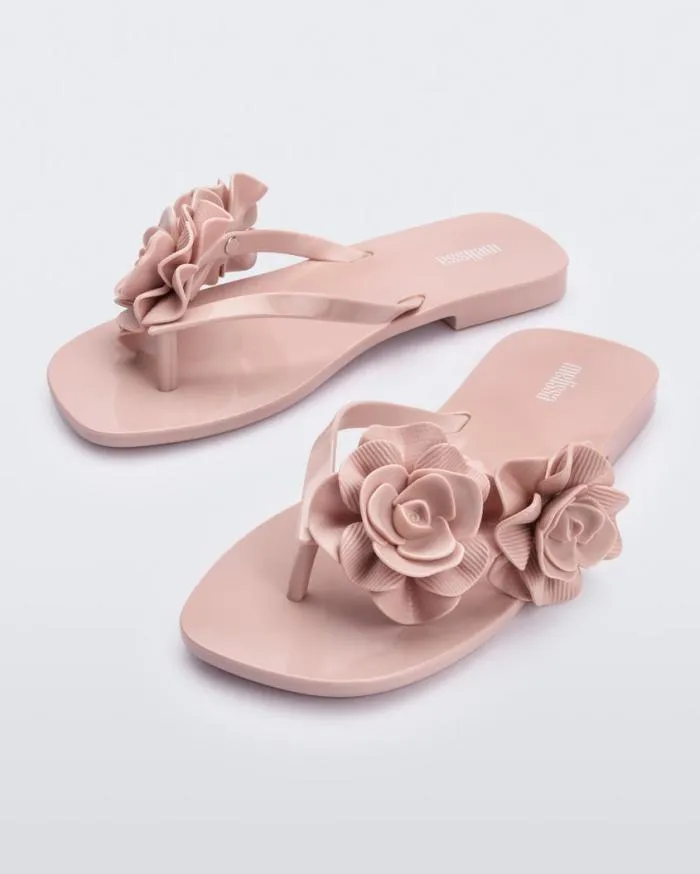 Women Harmomic Squared Garden Light Pink Melissa Flip Flops