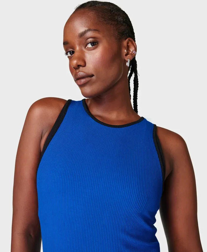 Women Harper Racer Rib Vest Lightning Blue Vest Tops Sweaty Betty